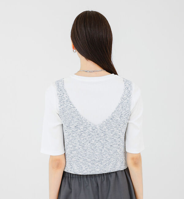 qualite「カスリヤーン畦ニットキャミソール」|キャミソール|