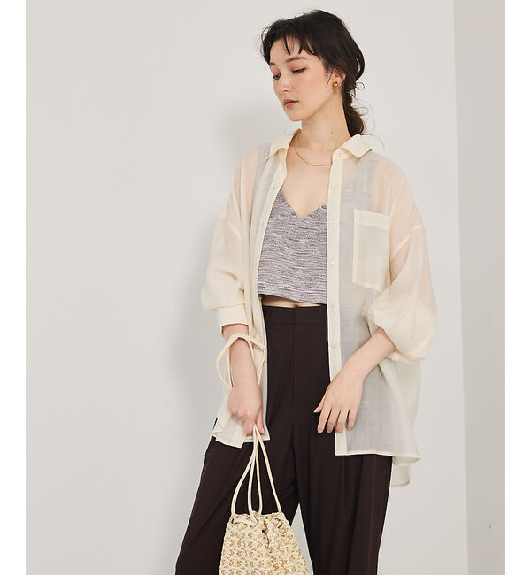 qualite「カスリヤーン畦ニットキャミソール」|キャミソール|