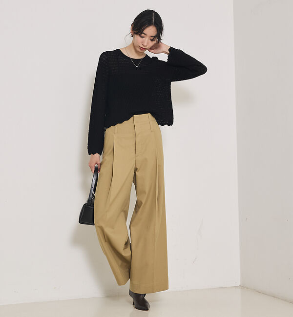 qualite「TCツイルWループタックワイドパンツ」|その他|