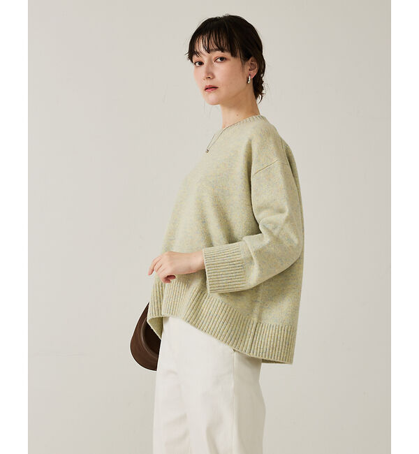 qualite「カラーミックスクルーネックニット」|ニット・セーター|