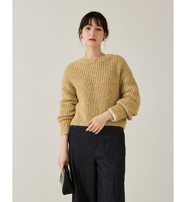 qualite「【前後で着回し可能】2WAYラメニットカーディガン」|カーディガン|