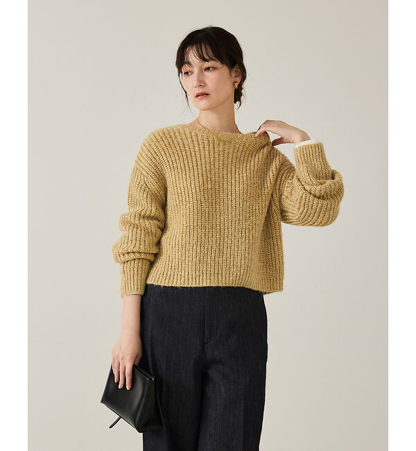 qualite「【前後で着回し可能】2WAYラメニットカーディガン」|カーディガン|