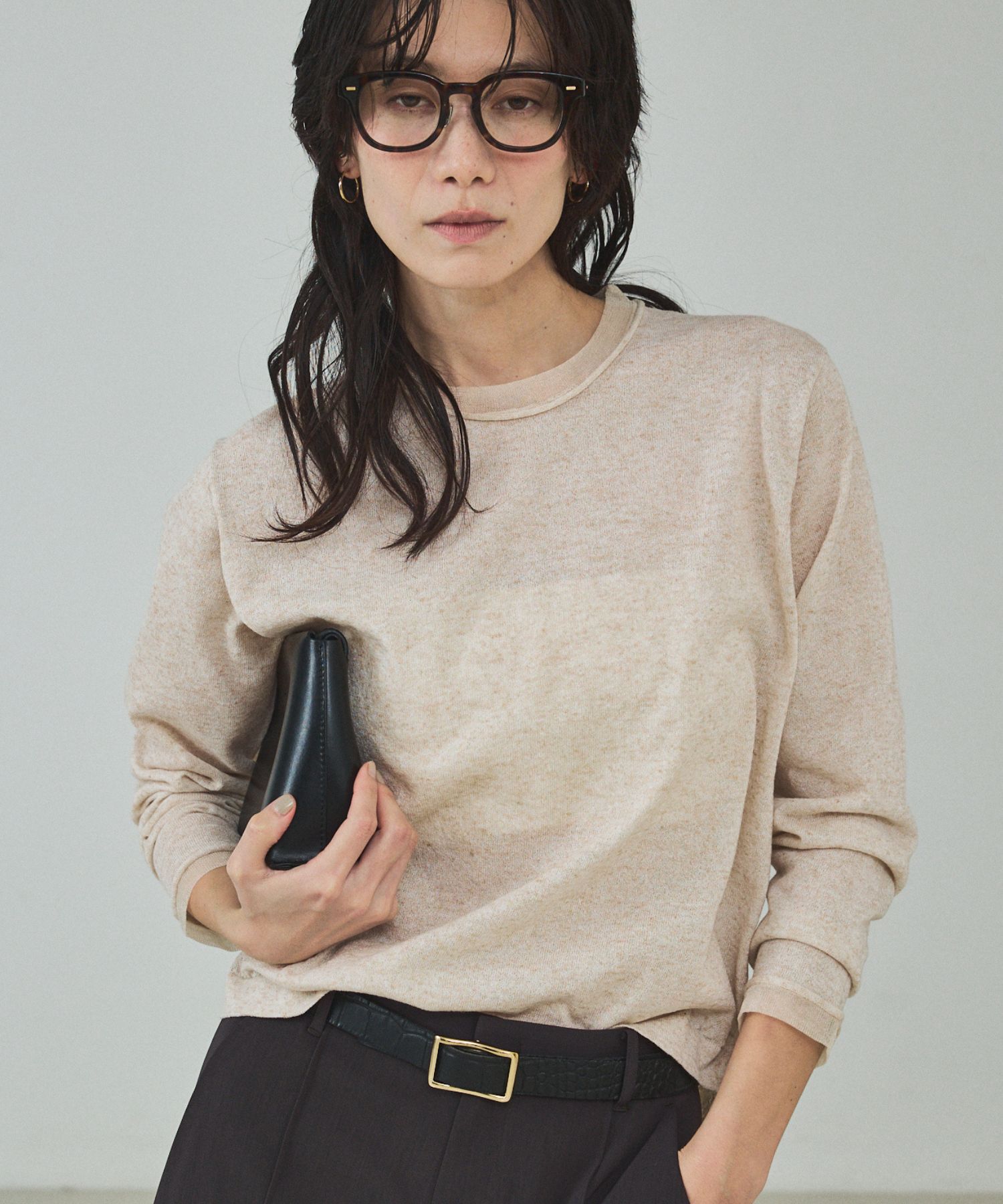 qualite「シアーミックスニットプルオーバー」|Tシャツ・カットソー|