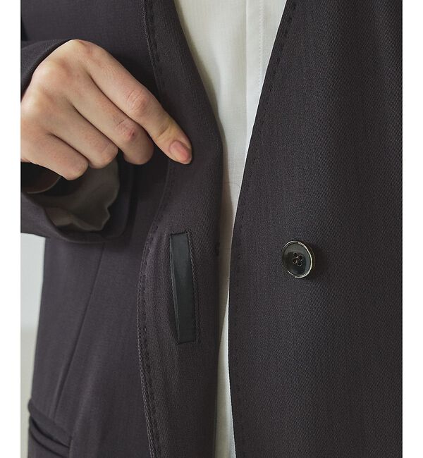 qualite「【UVカット/ストレッチ/セットアップ対応】ドライカルゼノーカラージャケット」|ノーカラージャケット|