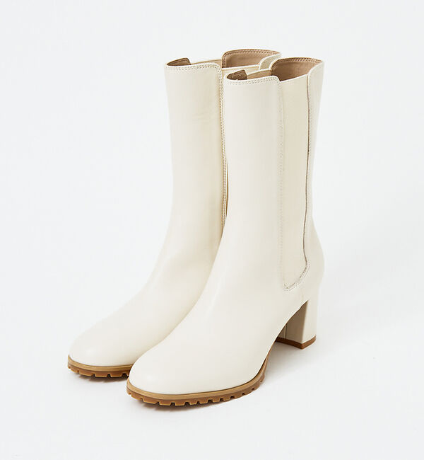 AU BANNISTER「サイドゴアミドルタンクブーツ」|ショートブーツ|アイボリー