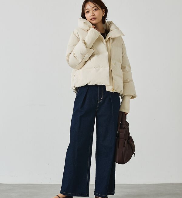 abahouse mavie「【WEB Domani掲載】袖リブシームレススタンドダウン/ロングセラー/定番/」|ダウン|