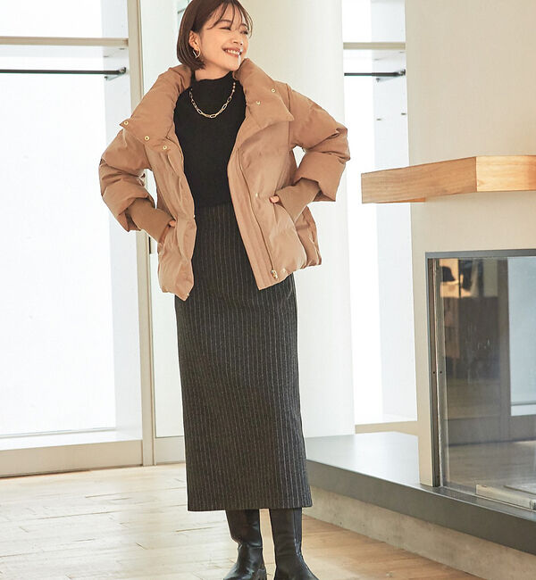 abahouse mavie「【WEB Domani掲載】袖リブシームレススタンドダウン/ロングセラー/定番/」|ダウン|