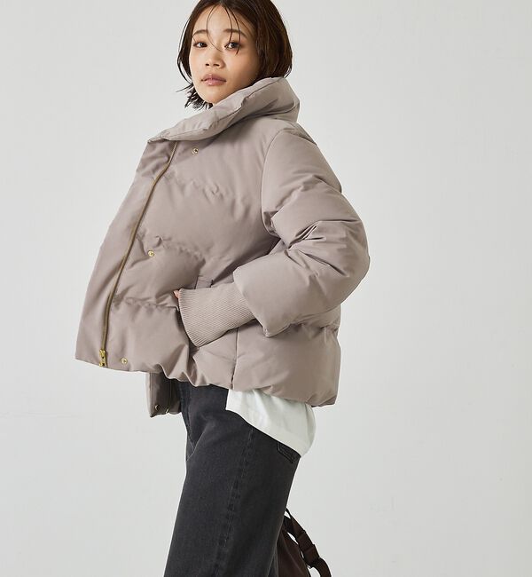 abahouse mavie「【WEB Domani掲載】袖リブシームレススタンドダウン/ロングセラー/定番/」|ダウン|