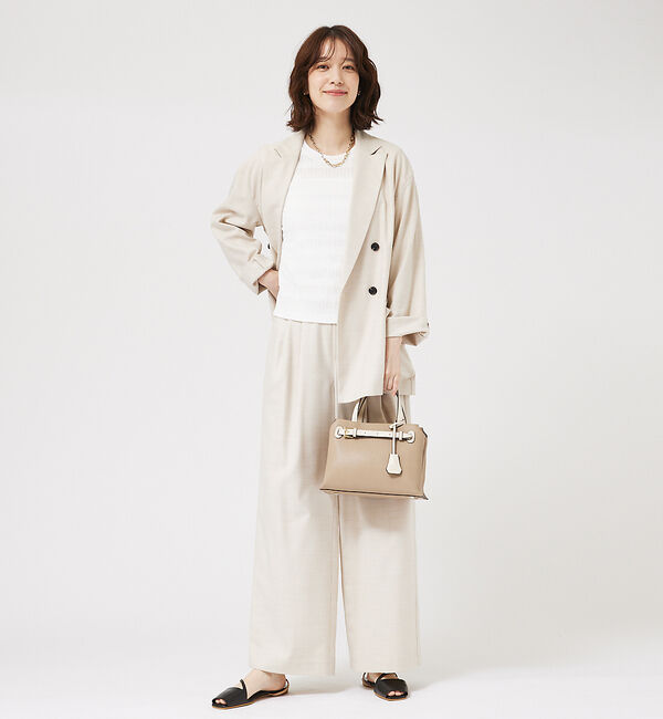 abahouse mavie「【LEE掲載・セットアップ対応】メランジ調ダブルジャケット/リネンライクジャケッ」|テーラードジャケット|