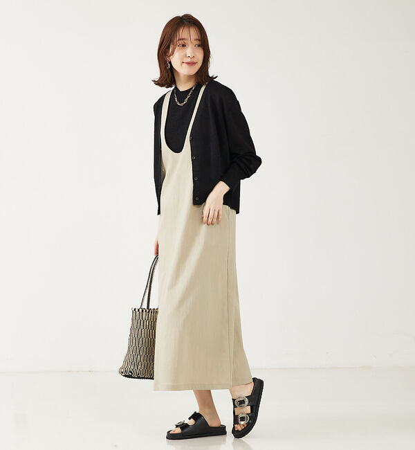 abahouse mavie「【大人のいちまんワンピ】UネックZIP2WAYワンピース」|ワンピース|