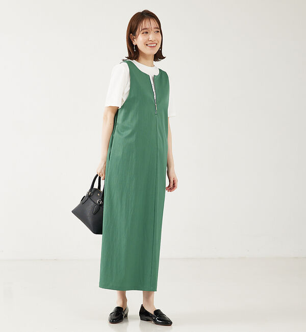abahouse mavie「【大人のいちまんワンピ】UネックZIP2WAYワンピース」|ワンピース|