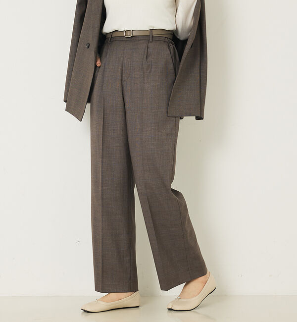 abahouse mavie「【セットアップ対応】グレンチェックセミワイドパンツ」|その他|