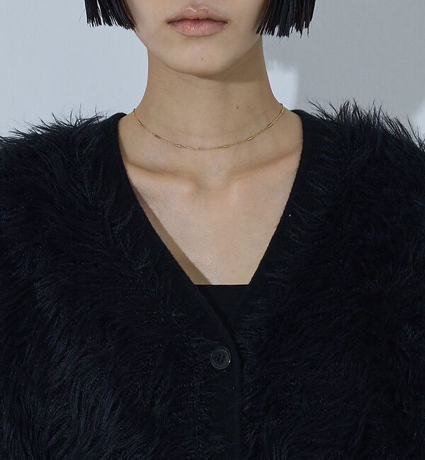 NOMINE「ロング フェザー ニットベスト カーディガン」|ベスト・ジレ|