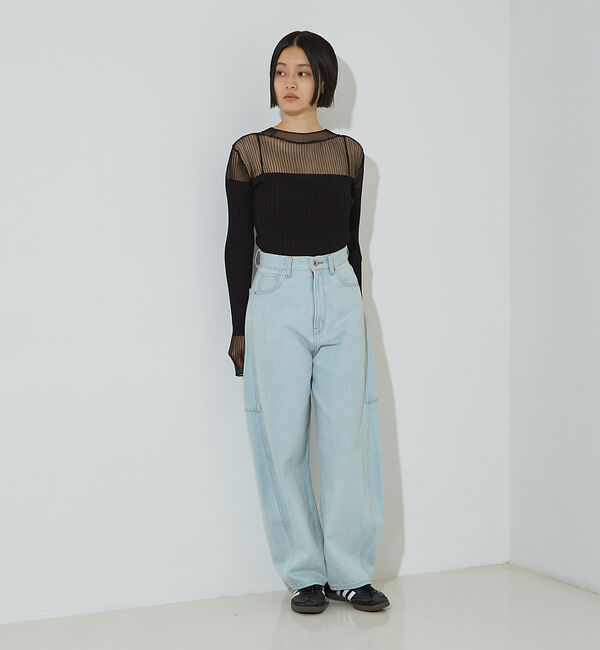 NOMINE「【iocus】シアーボーダーニット」|ニット・セーター|