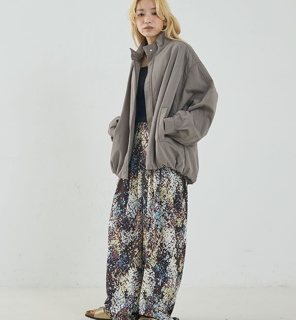 NOMINE「水彩アート ニュアンス柄 タックパンツ」|その他|
