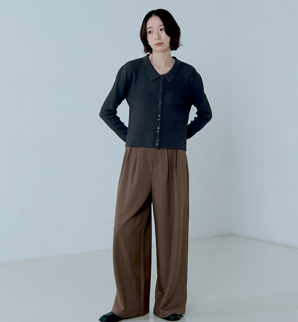 NOMINE「ショルダータック ポロニット カーディガン」|ニット・セーター|