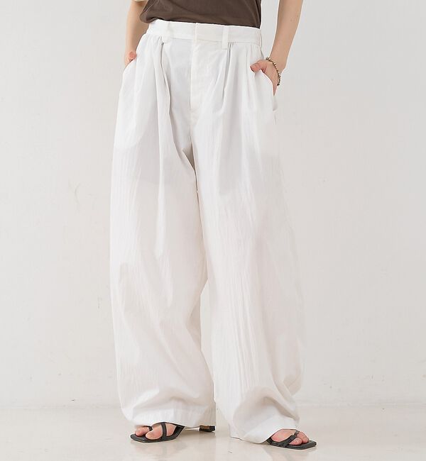 NOMINE「タック ボリュームパンツ」|その他|ホワイト