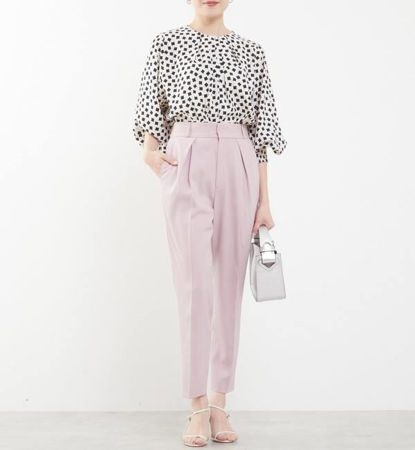 TIARA「ランダムスクエアプリントブラウス」|シャツ・ブラウス|