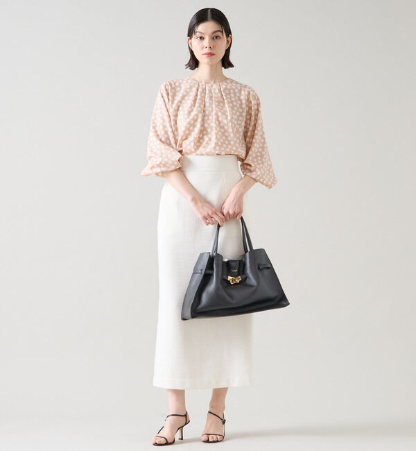 TIARA「ランダムスクエアプリントブラウス」|シャツ・ブラウス|