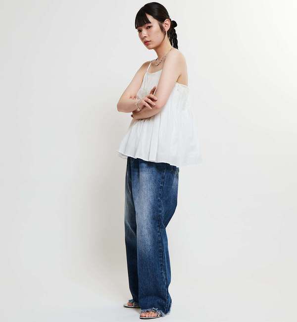 Soffitto「インド綿タックフレアーキャミブラウス」|シャツ・ブラウス|