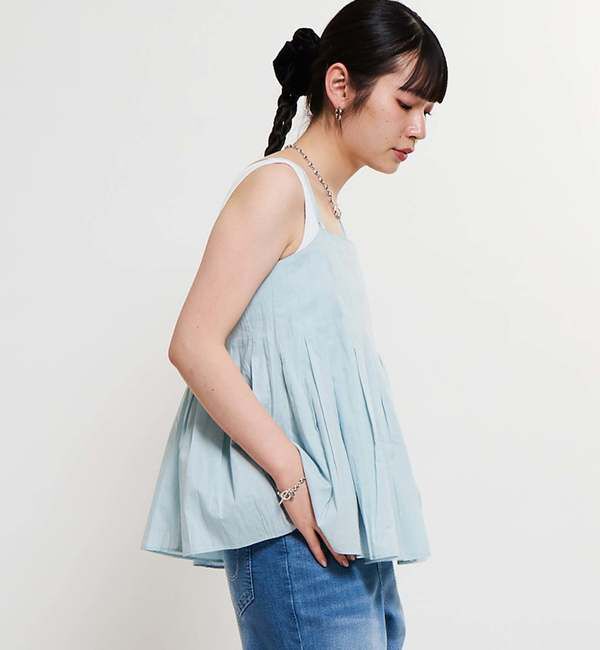 Soffitto「インド綿タックフレアーキャミブラウス」|シャツ・ブラウス|