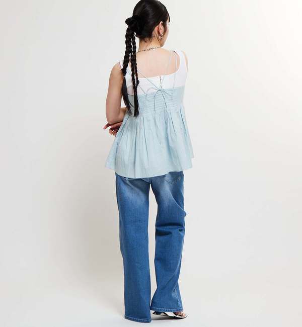 Soffitto「インド綿タックフレアーキャミブラウス」|シャツ・ブラウス|