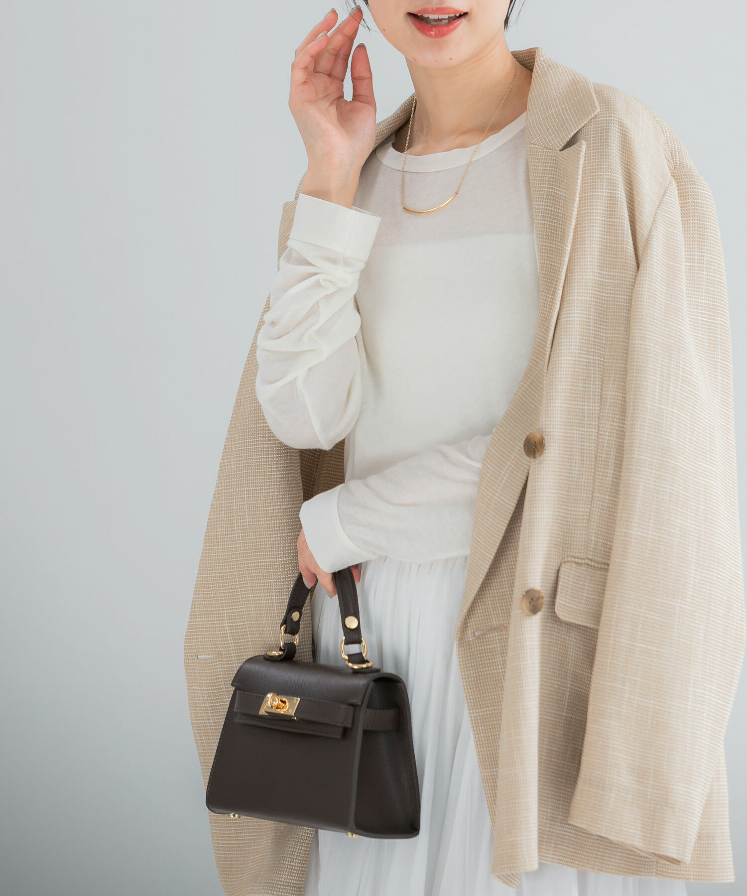 URBAN RESEARCH ROSSO「シルク混ドッキングカットソー」|Tシャツ・カットソー|オフホワイト