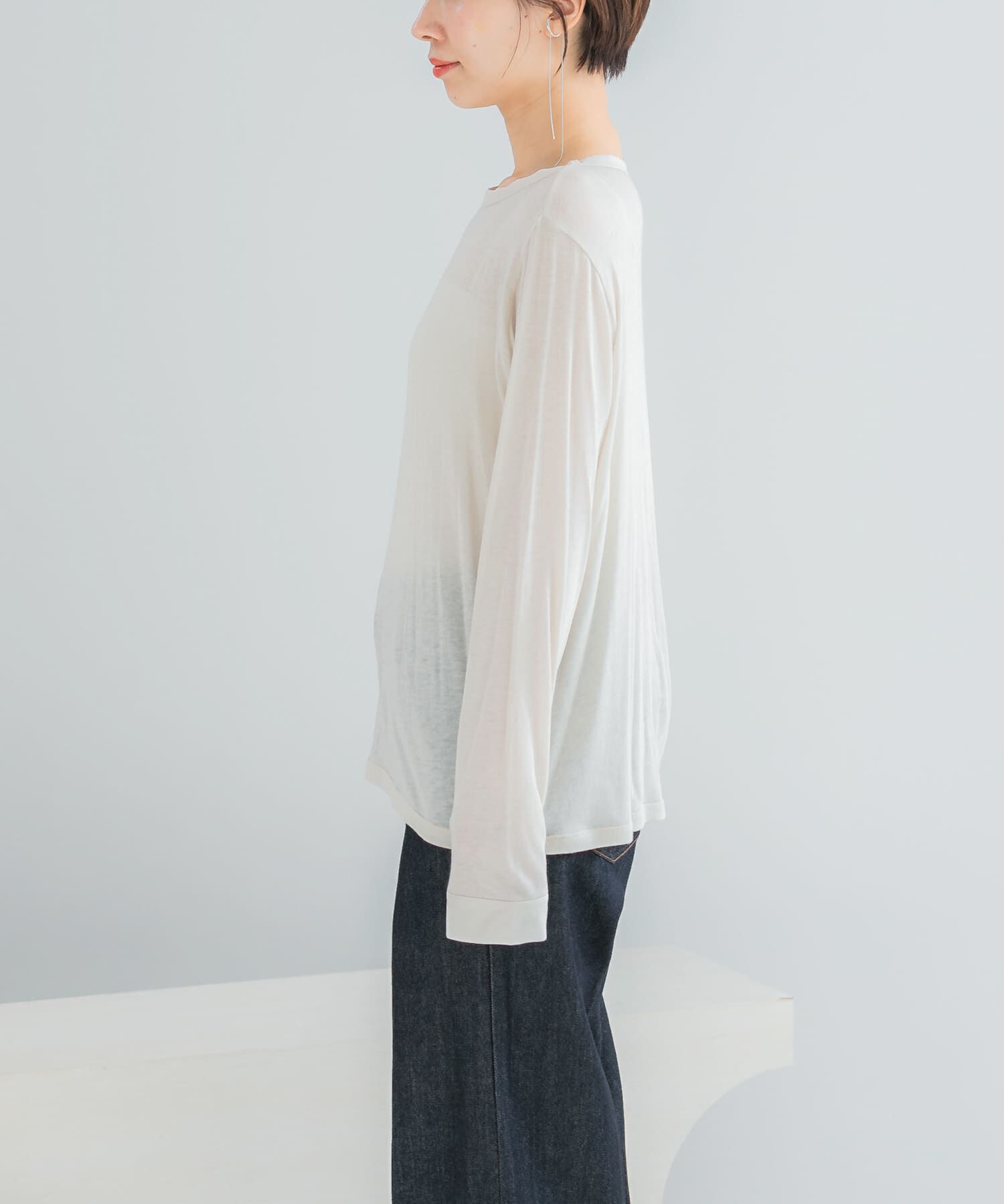 URBAN RESEARCH ROSSO「シルク混ドッキングカットソー」|Tシャツ・カットソー|