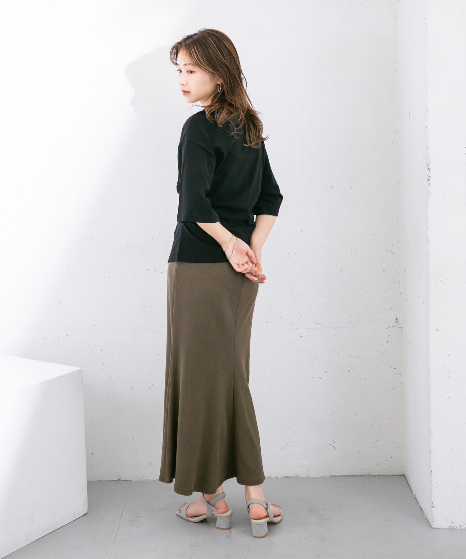  「リブカットソーマーメイドスカート」|スカート|