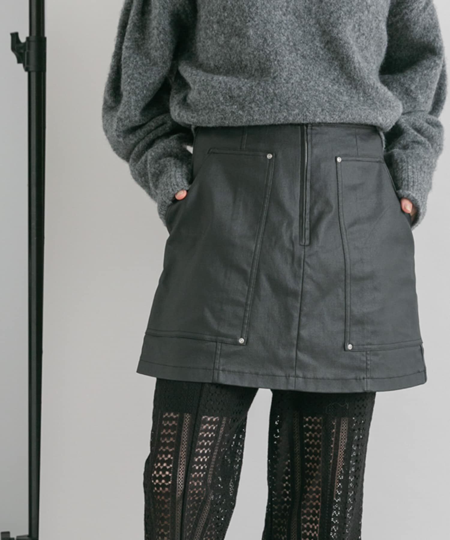  「コーティングミニスカート」|スカート|