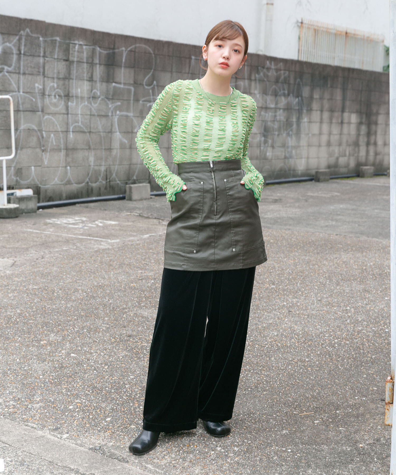  「コーティングミニスカート」|スカート|