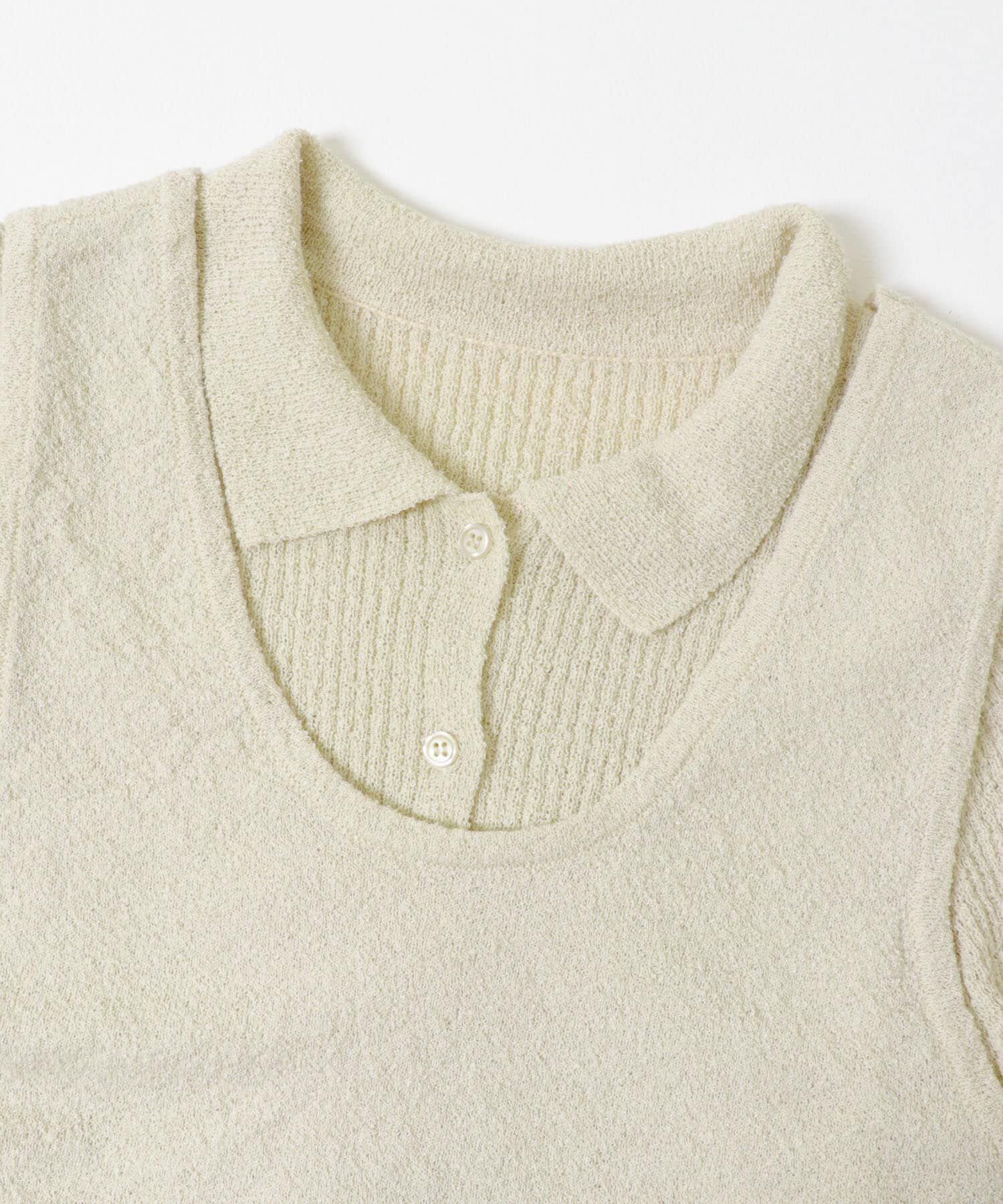  「『一部WEB限定カラー』ミニブークレレイヤードニットシャツ」|ニット・セーター|