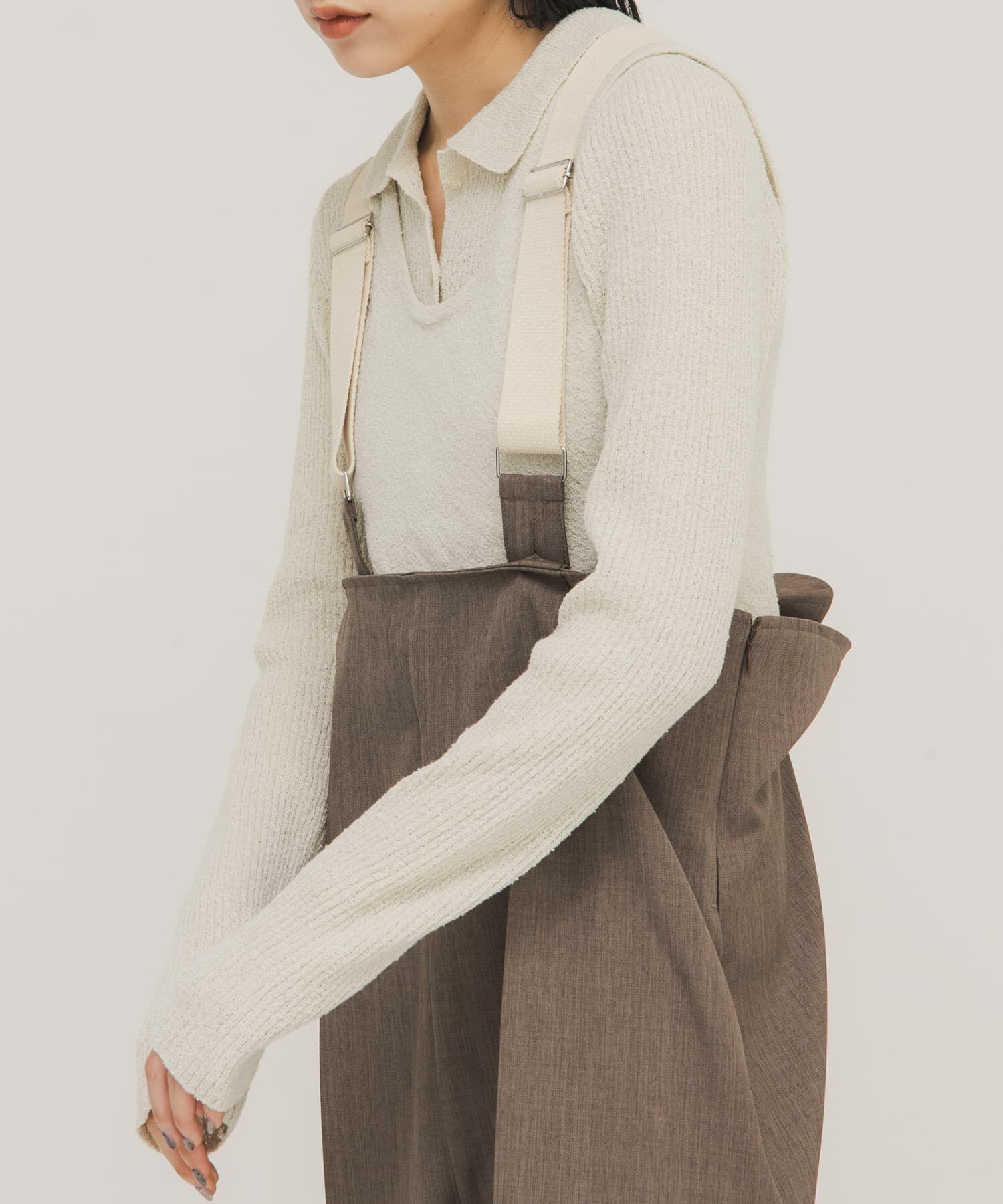  「『一部WEB限定カラー』ミニブークレレイヤードニットシャツ」|ニット・セーター|