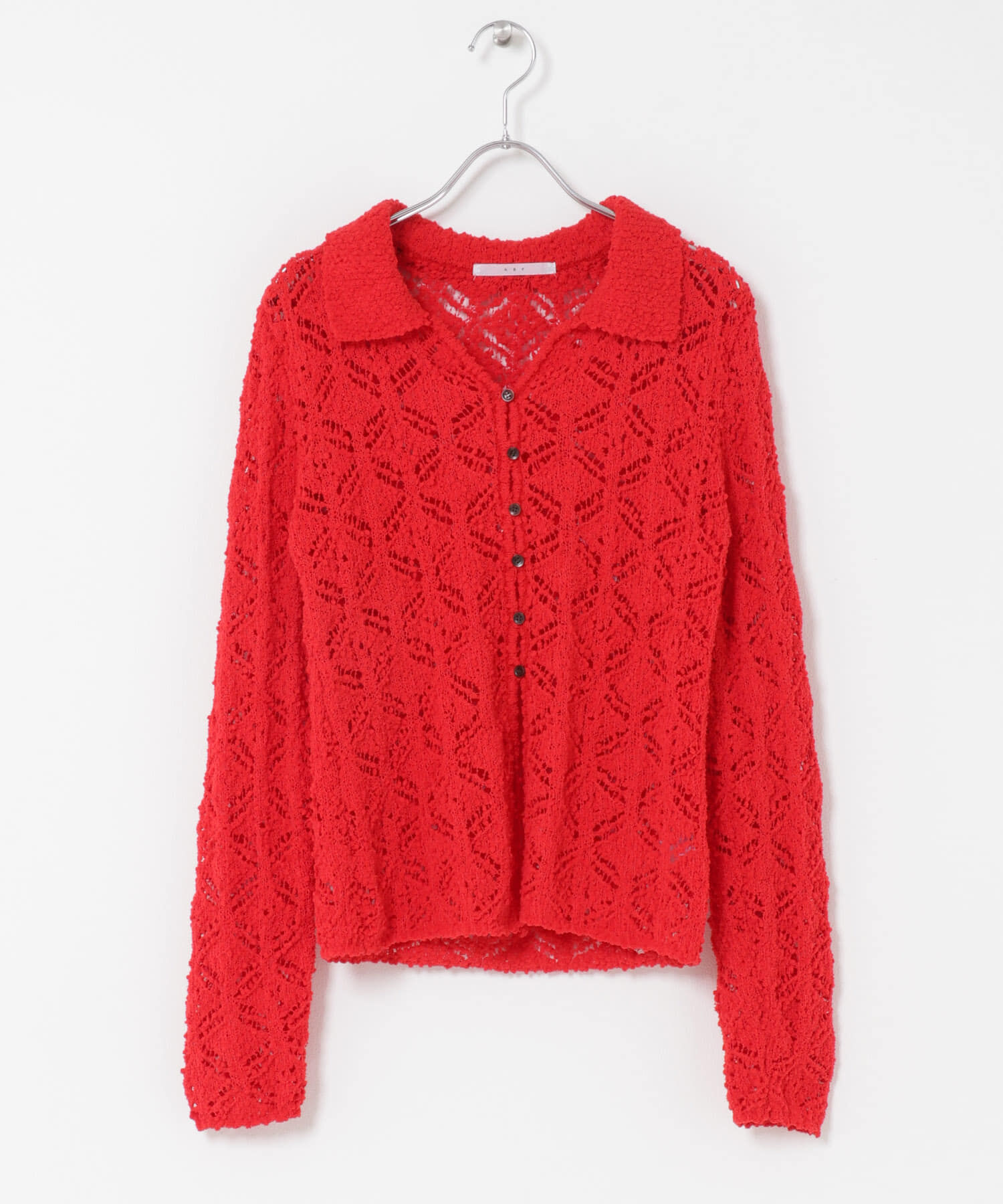  「クロシェレースニットシャツ」|ニット・セーター|