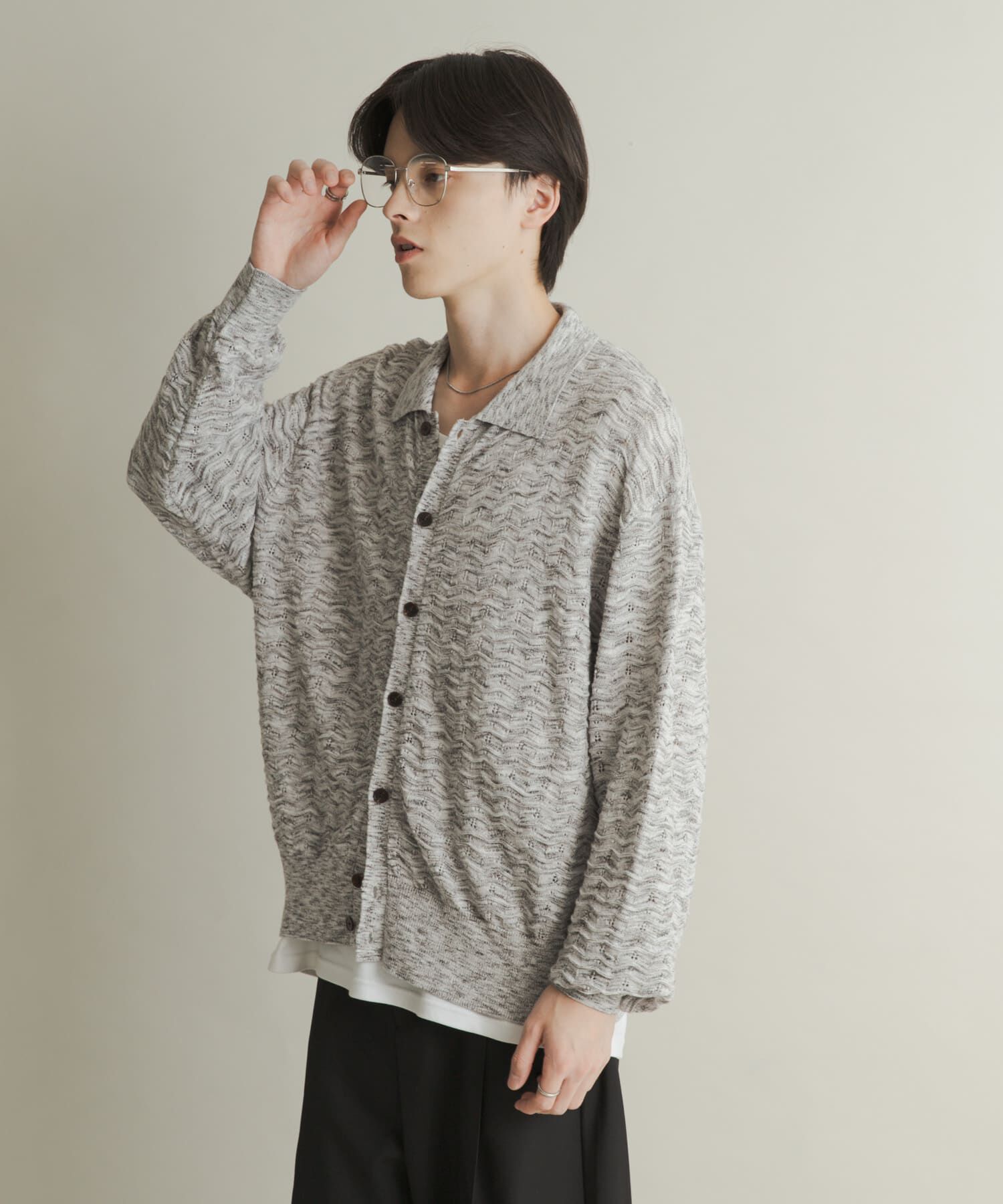 SENSE OF PLACE by URBAN RESEARCH「ミックスニットカーディガン」|カーディガン|