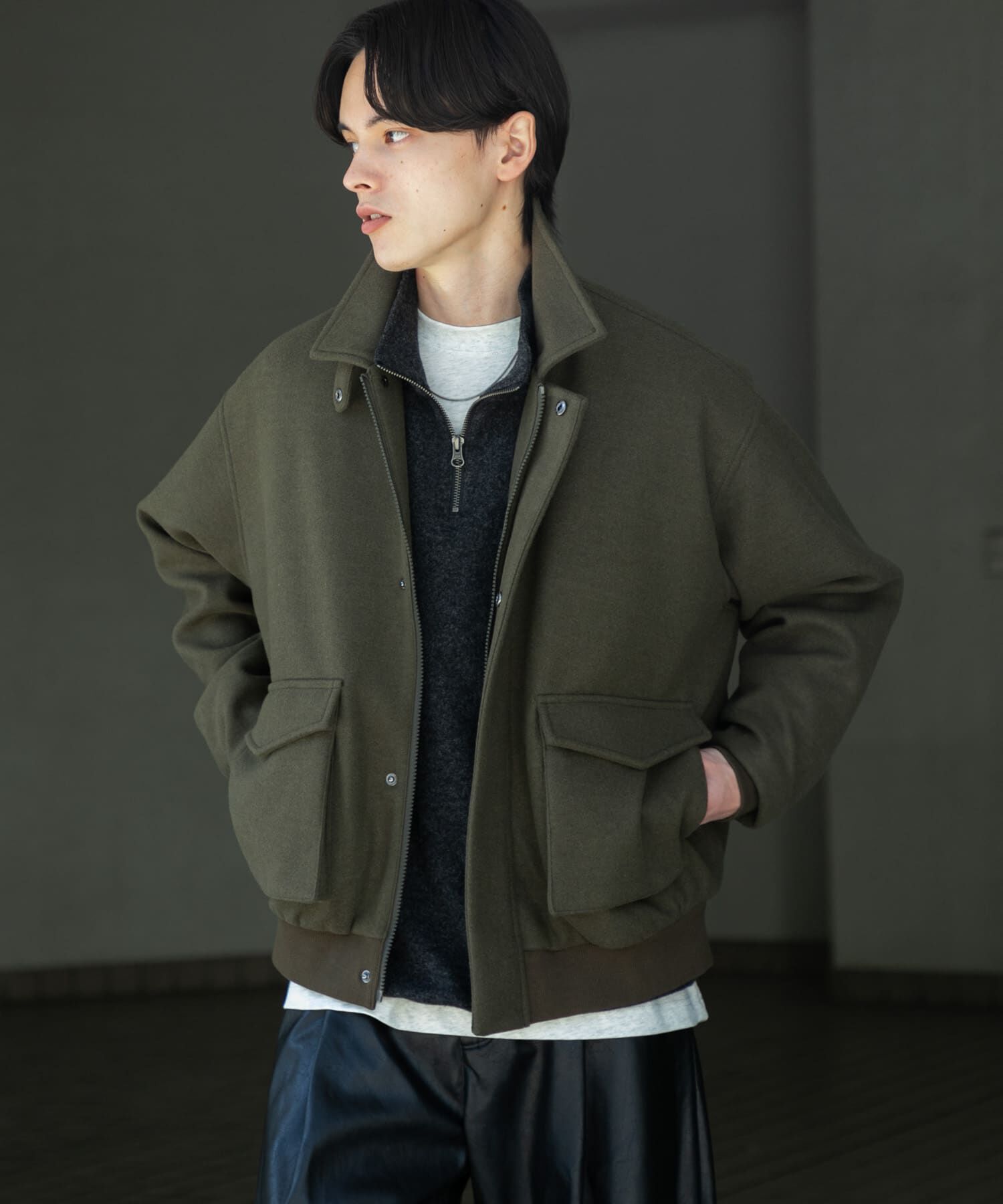 SENSE OF PLACE by URBAN RESEARCH「『UR TECH』カットメルトンブルゾン」|ブルゾン・スタジャン|