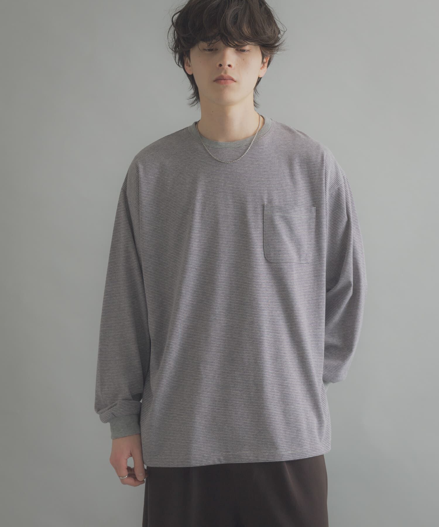SENSE OF PLACE by URBAN RESEARCH「ピンボーダーロングスリーブTシャツ」|Tシャツ・カットソー|