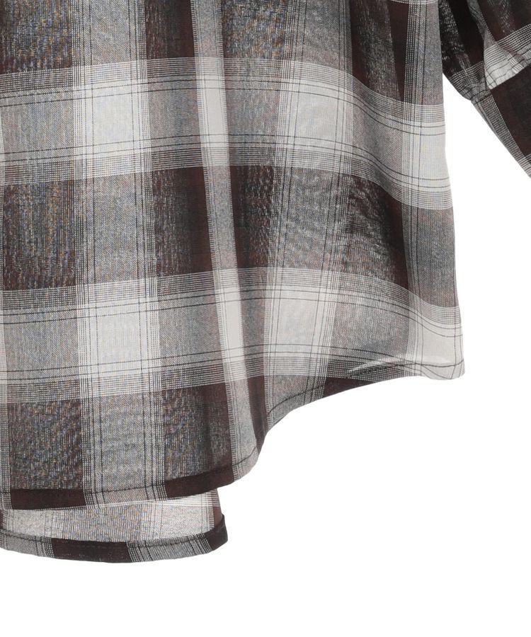 earth music&ecology「2wayショルダードロストリボンチェックシャツ」|シャツ・ブラウス|