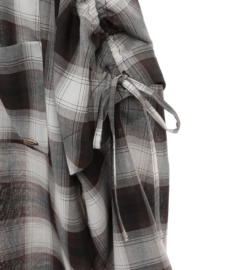 earth music&ecology「2wayショルダードロストリボンチェックシャツ」|シャツ・ブラウス|