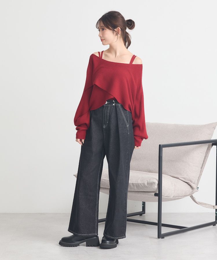 earth music&ecology「タックホックデニムパンツ」|デニム|