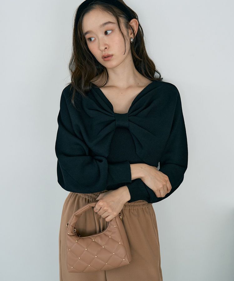 earth music&ecology「スタッズキルトバッグ」|ハンドバッグ|