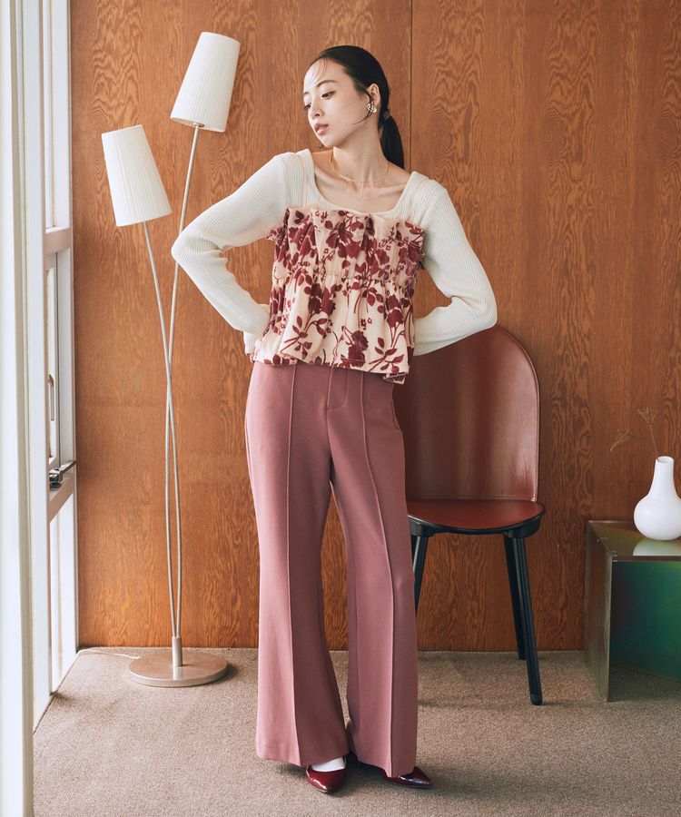 earth music&ecology「スクエアホルターネックリブプルオーバー」|ニット・セーター|