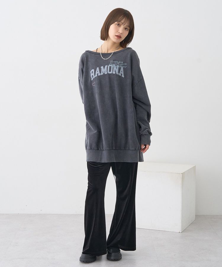 earth music&ecology「ランダム刺繍オフショルプルオーバー」|スウェット・ジャージ|