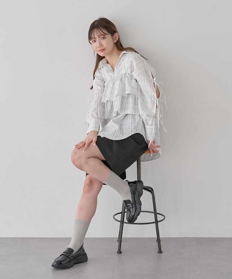 earth music&ecology「アソートチェックティアードビスチェ」|ベスト・ジレ|