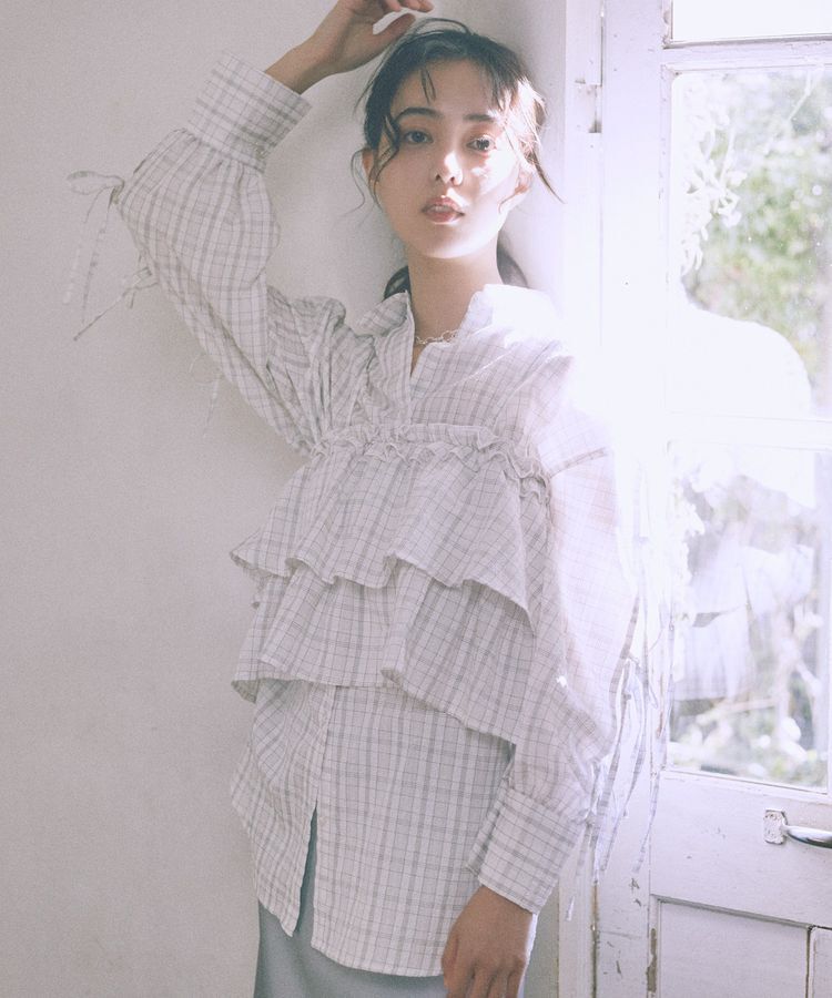 earth music&ecology「アソートチェックティアードビスチェ」|ベスト・ジレ|