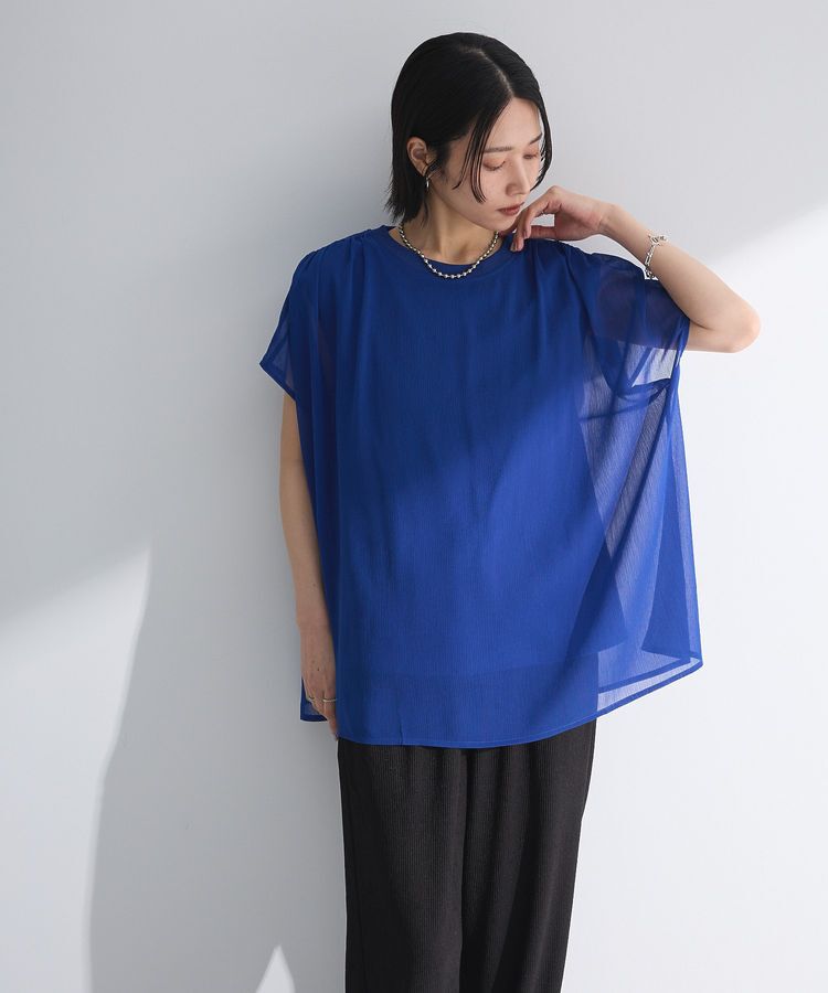 Green Parks「楊柳ドッキングフレンチプルオーバー」|Tシャツ・カットソー|Blue