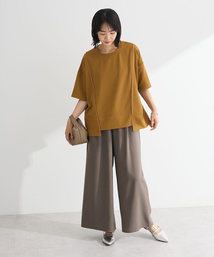 Green Parks「麻調ウエストギャザーフレアワイドパンツ」|その他|