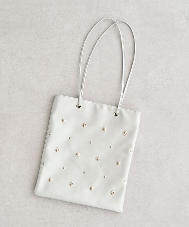 armonia「andmikka.スタッズ付A4トートバッグ」|トートバッグ|Silver