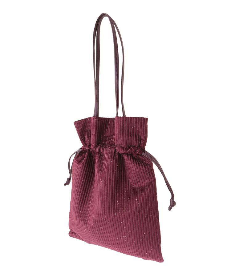 armonia「andmikka.ラメベロアプリーツ巾着バッグ」|トートバッグ|