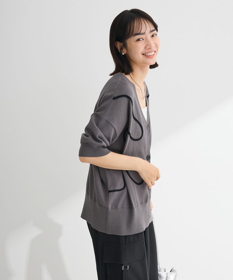 Green Parks「刺繍コードVネックカーディガン」|カーディガン|